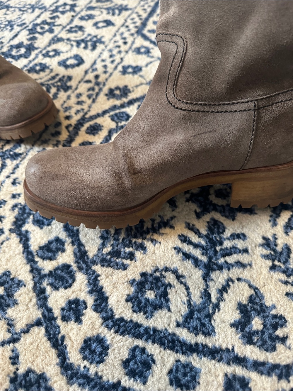 Prada Taupe Suede Mid-Calf Boots - Picture 14 of 14